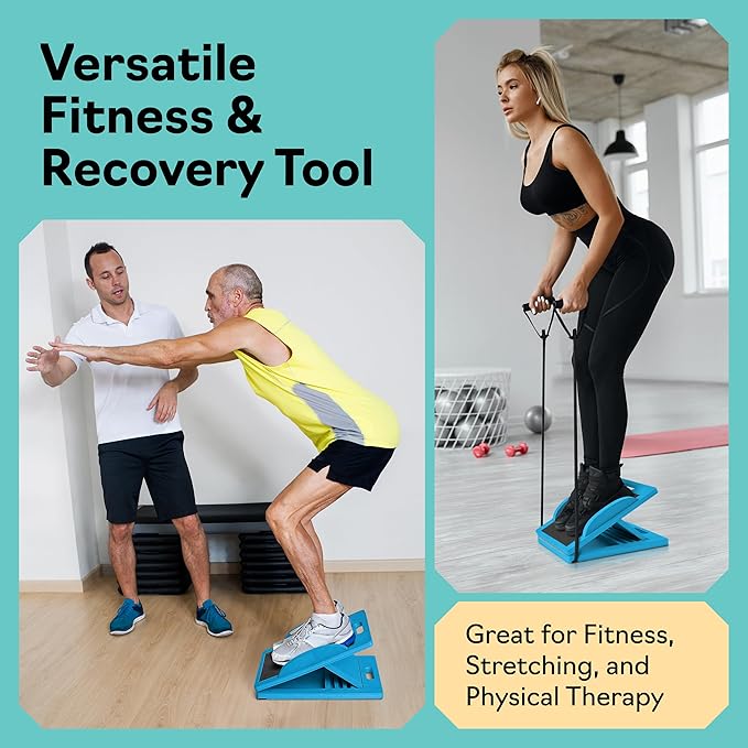 slant Board Turns Into balance board - Premium Calf Stretcher and Wobble Board for Effective Calf Stretching and Squats