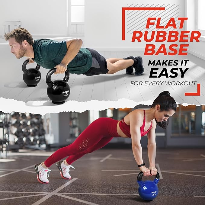 Yes4All Kettlebells Rubber Base (10-65 lbs)