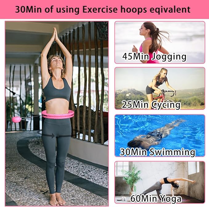 KABCON Infinity Weighted Exercise Hoop Plus Size Loss,65/62/60 Inch 2 in 1,with Weight