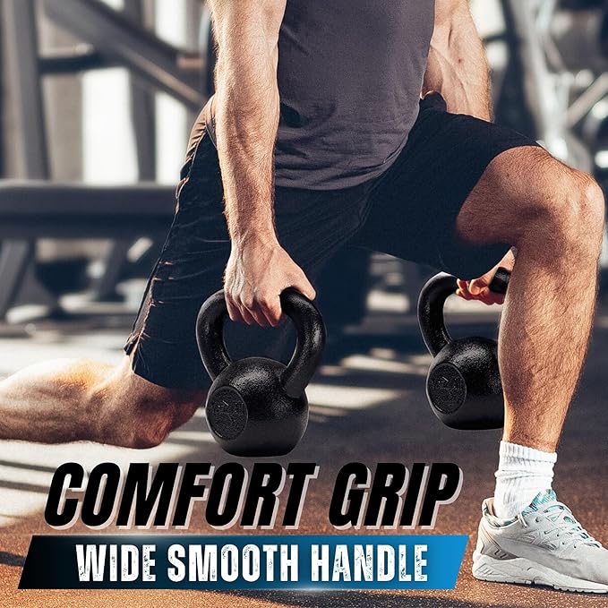 Yes4All Kettlebell Adjustable/Cast Iron/Protective Base Solid Smooth