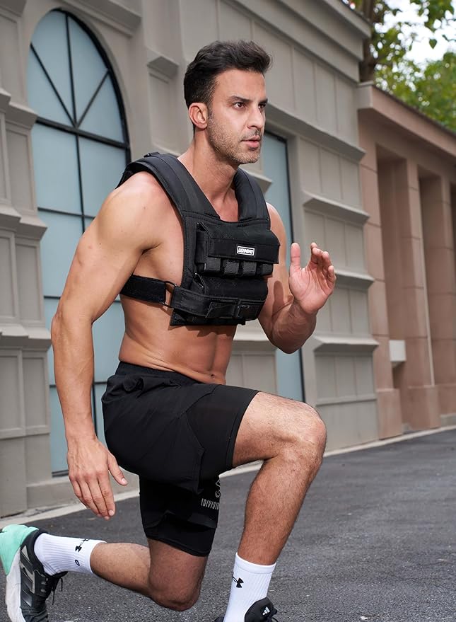 Men's Weighted Vests for Men Women, Slim Design 18lb 28lb 35lb Weighted Workout Vests With Adjustable Iron Weights, Heavy Duty Weighted Vest for Women Running Functional Fraining Machine washable