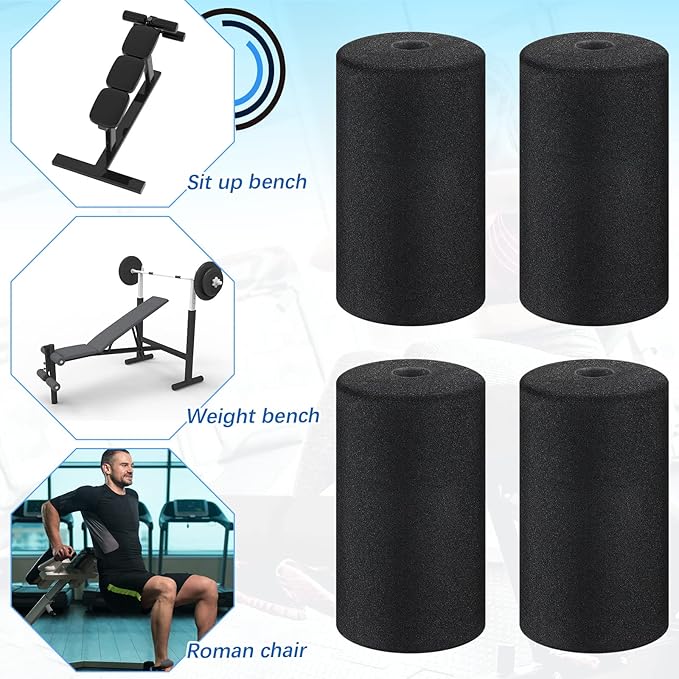 Deekin 8 Pieces Foam Foot Pads Rollers Set 6.3" x 3.4" OD 0.87" ID