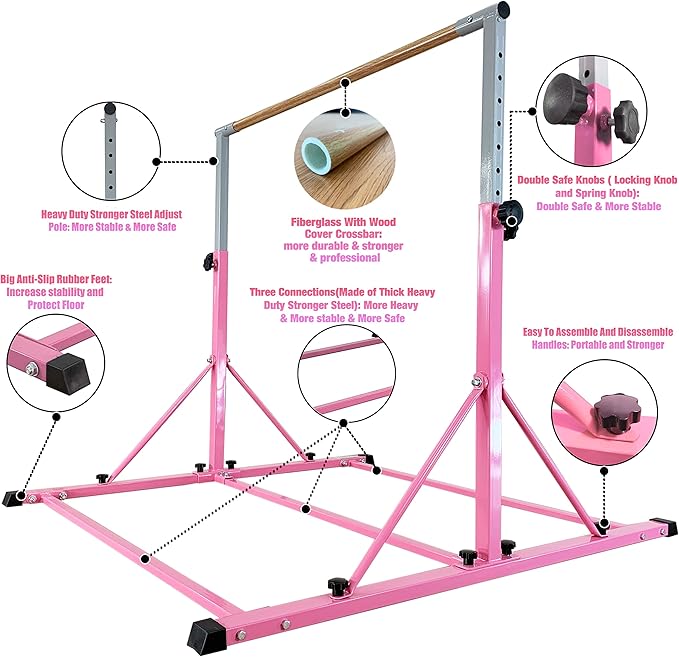 Gymnastic Bar For Kids and Teenage Ages 3-25 5 FT 6 FT 5 FT 6 FT