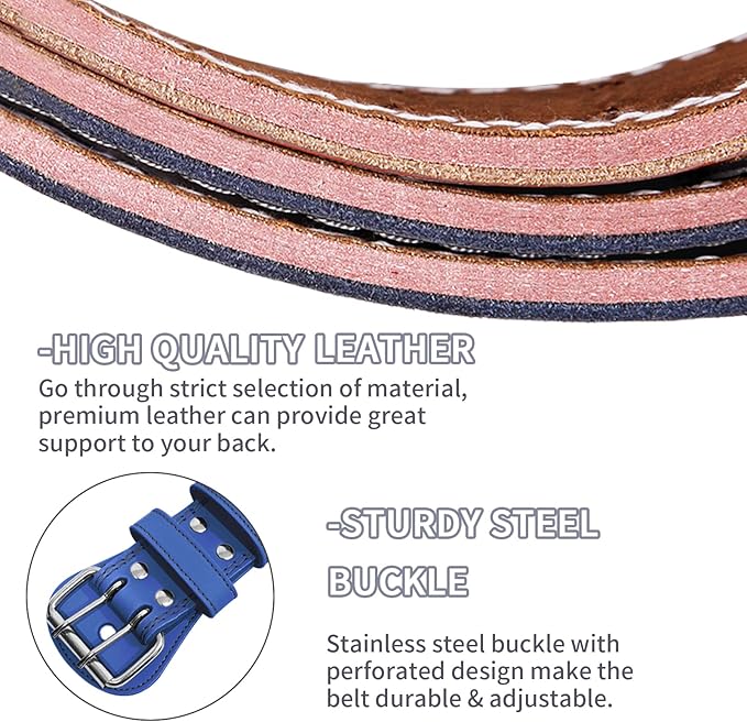 Leather Weight Lifting Belt for Men and Women