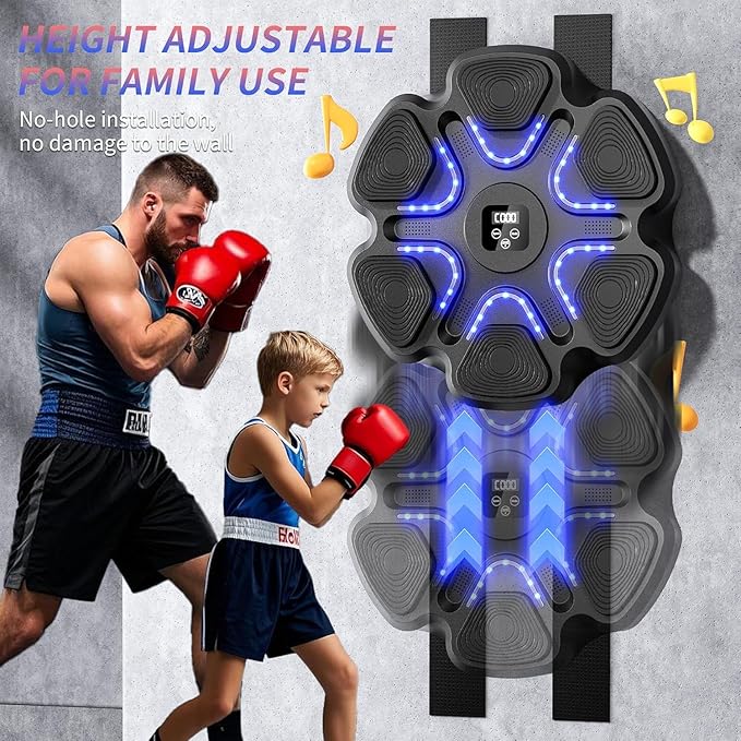 Music Boxing Machine,Smart Bluetooth Boxing Machine for Adults & Kids,Boxing Training Machine with Boxing Gloves, Music Playback Boxing Workout Equipment Target for Home, Office, Gym