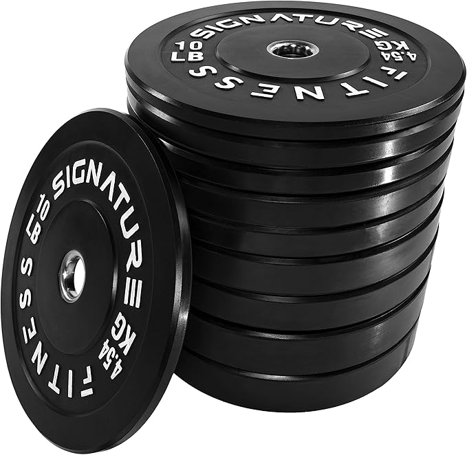 Signature Fitness 2" Olympic Bumper Plate Weight Plates 7FT Olympic
