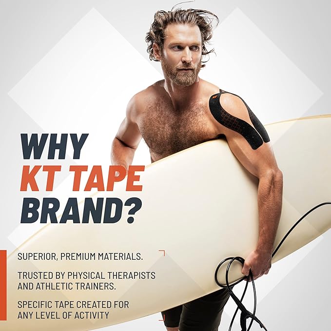 KT Tape, Pro Extreme Synthetic Kinesiology Athletic Tape, 20 Count, 10” Precut Strips