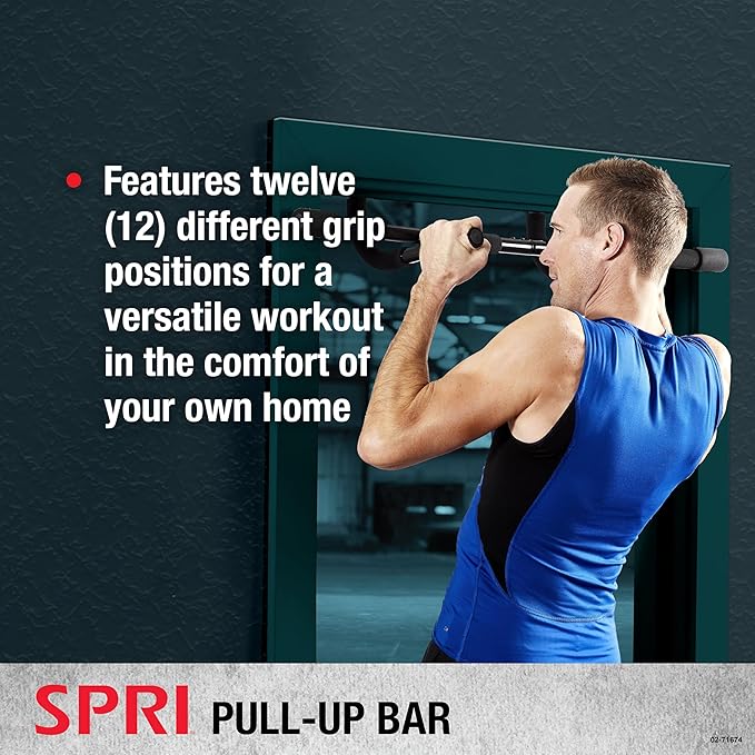 SPRI Pull Up Bar - 8-Grip and 12-Grip 300 Pounds 32 in.