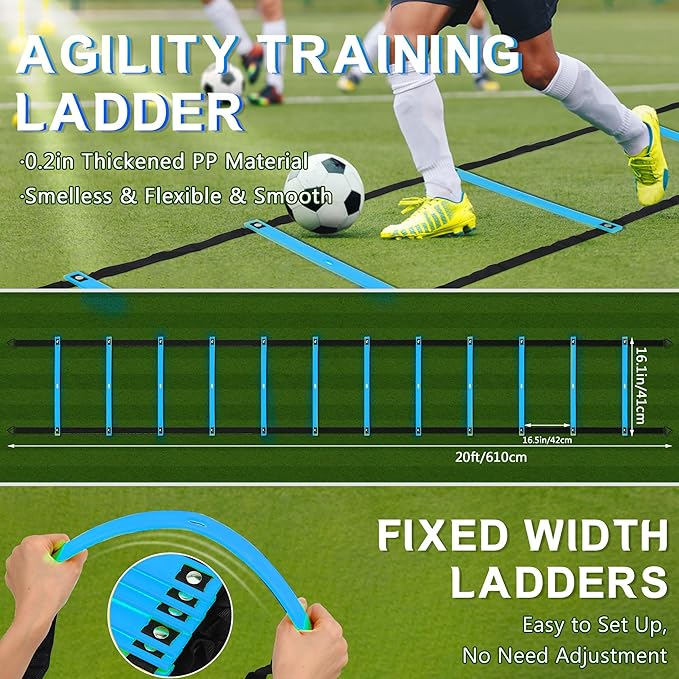 Fixed Rung Agility Ladder 丨20ft 12 Rungs No