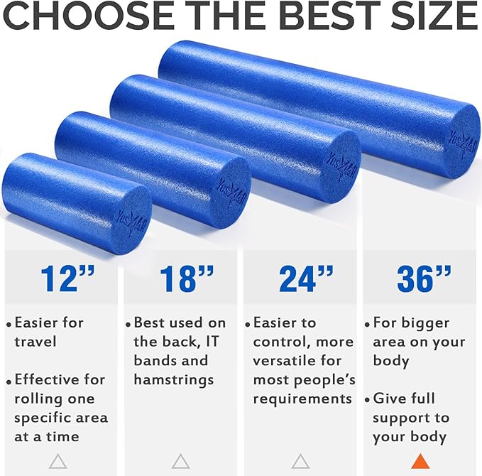 Yes4All Soft-Density Round PE 12/18/ 24/36 inch Foam