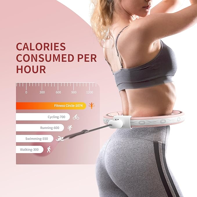 Upgraded Silent Hoop Weighted Workout Hoop for Weight Loss