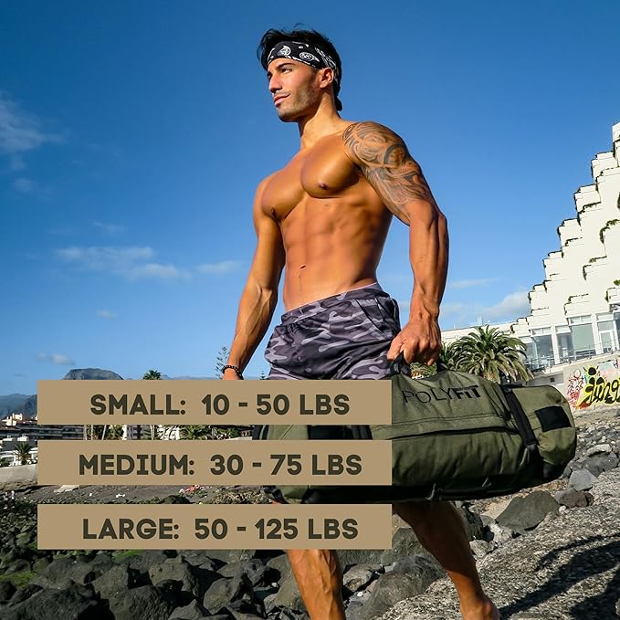 Polyfit Classic Sandbag - Heavy Duty Workout Sandbag 8 Gripping