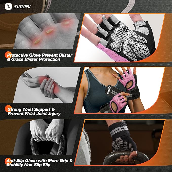 SIMARI Breathable Workout Gloves for Men Women