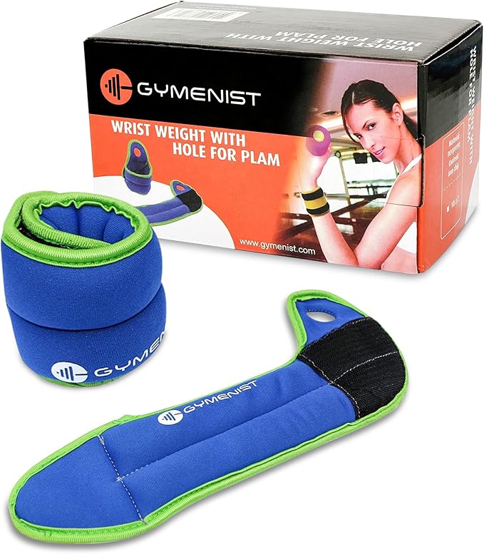 Pair of Wrist Weights With Hole for Thumb