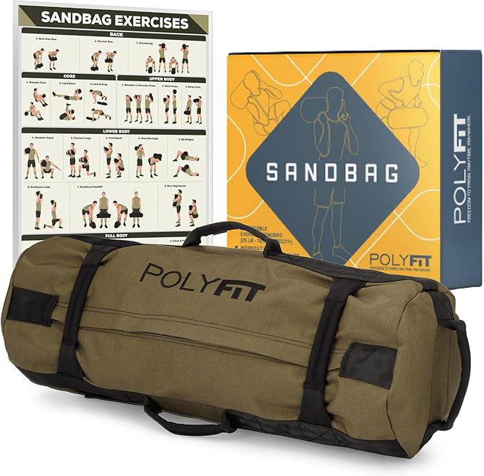 Polyfit Classic Sandbag - Heavy Duty Workout Sandbag 8 Gripping