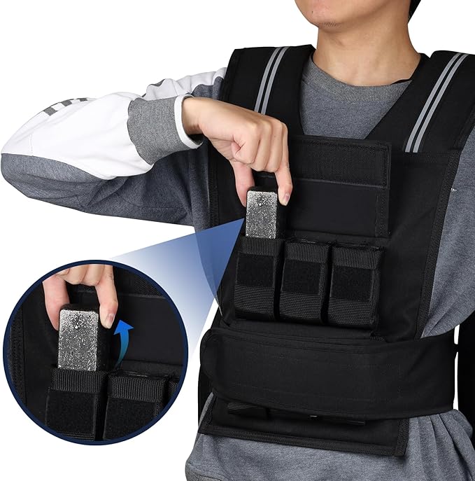 Adjustable Weighted Vest for Men Women with Removable Iron Weights, 24lbs/40lbs Body Weight Vests Adjustable for Running, Training Workout, Jogging, Walking