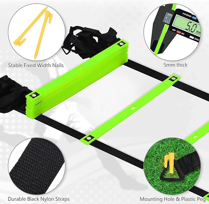Fixed Rung Agility Ladder 丨20ft 12 Rungs No
