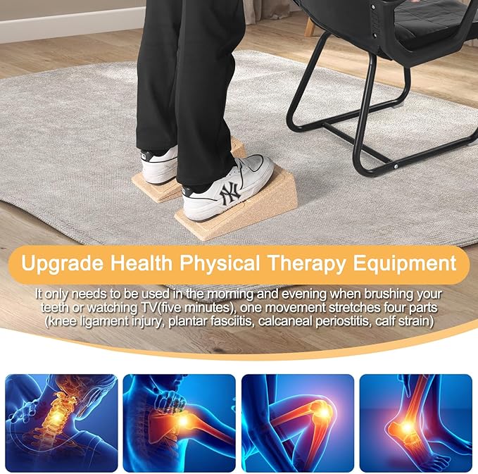 Slant Board Squat Wedge for Calf Stretching,3 Pcs 12" x 6.3" Foot Stretcher Balance Board for Plantar Fasciitis, Adjustable Foam Slant Board Wedge Great for Exercises