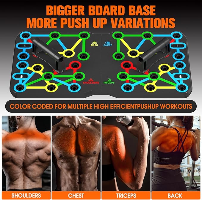 AERLANG Push Up Board, Portable Multi-Function Foldable 10 in 1 Push Up Bar, Push up Handles for Floor,Professional Push Up Strength Training Equipment