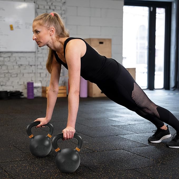Cast Iron Kettlebell Weights for Home Gym, Heavy Duty Strength Training, Workout Equipment for HIIT, Functional Fitness