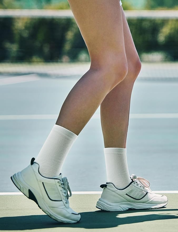 Duufin 15 Pairs Women's Crew Socks Mid Calf Workout Socks