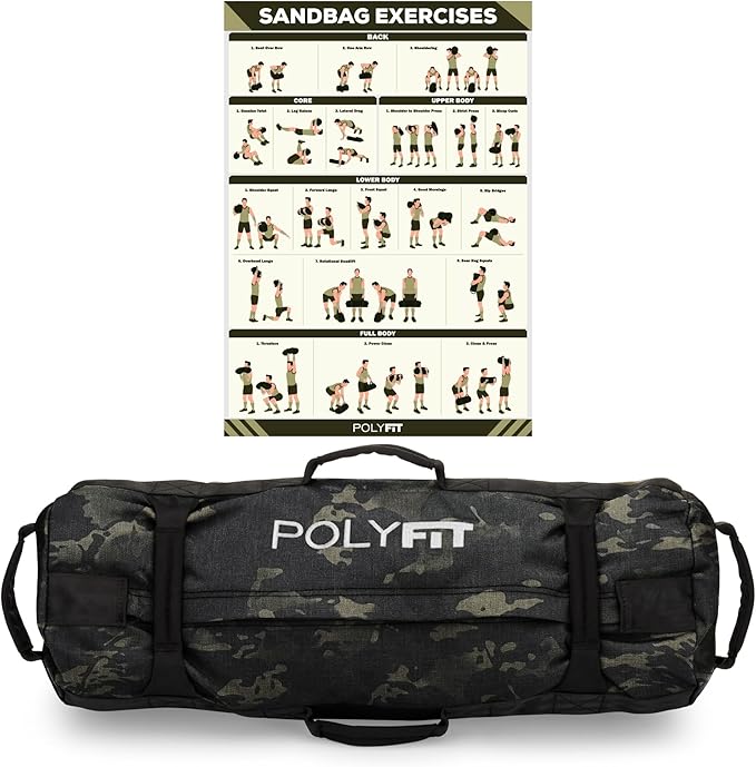 Polyfit Classic Sandbag - Heavy Duty Workout Sandbag 8 Gripping