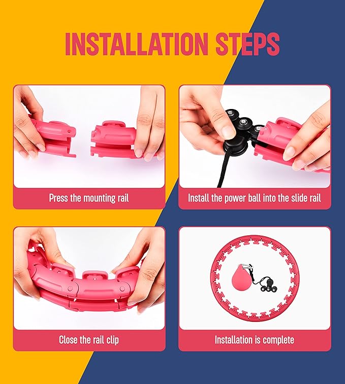 Smart Weighted Hula Hoop for Adults Weight Loss 24 Knots,
