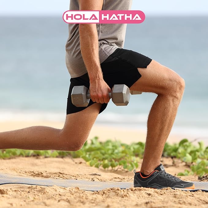 HolaHatha Hexagonal Dumbbell Free Hand Weight Set w/Rack