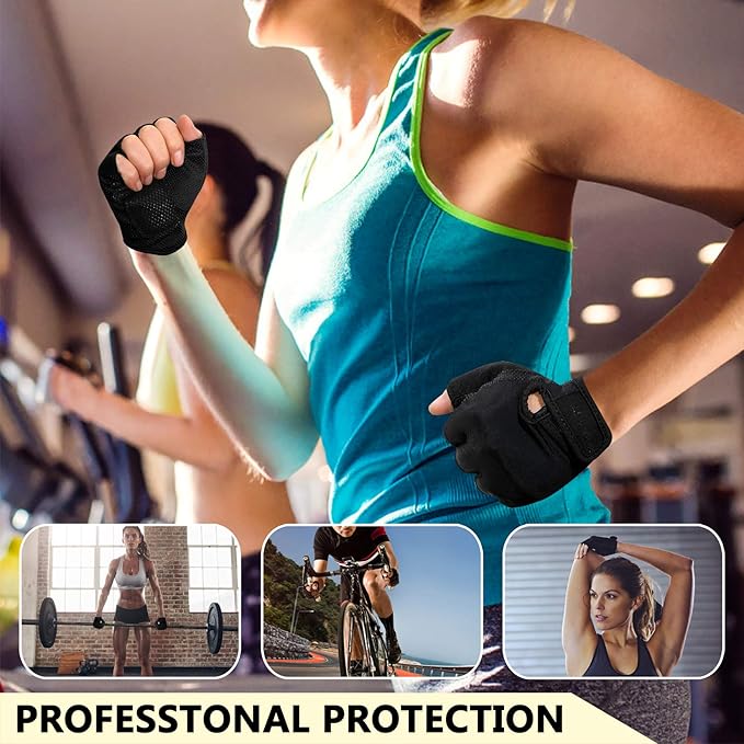 Workout Gloves for Women Men - Weight Lifting Gloves with Full Palm Protection & Extra Grip for Women Gym, Weightlifting, Weight Lift, Rowing, Exercise, Sport, Cycling