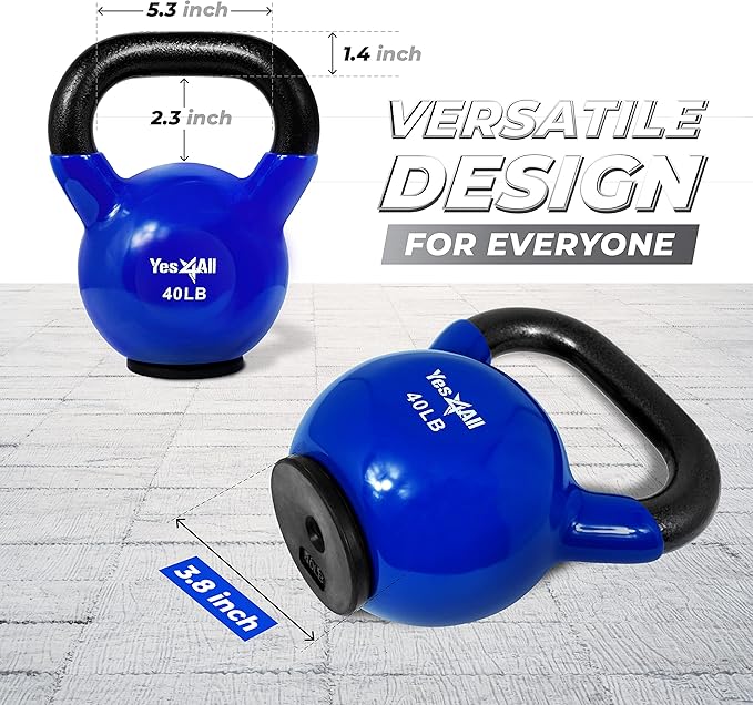 Yes4All Kettlebells Rubber Base (10-65 lbs)