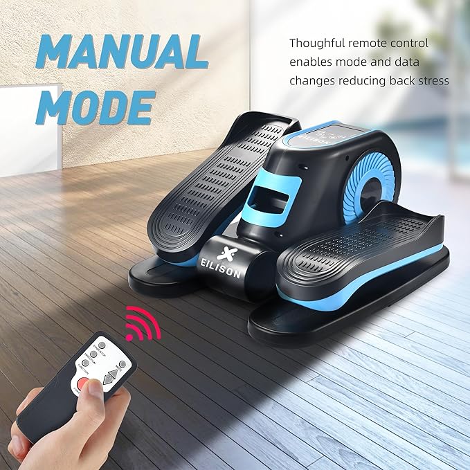 EILISON Under Desk Elliptical Machine, Electric Ellipse Leg Exerciser as Seen on TV with Resistance Band, Quiet Portable Elliptical Machine, Seated Pedal Exerciser with Remote Control
