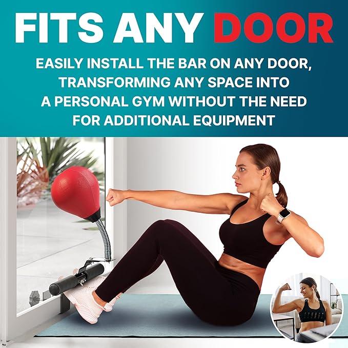 GLACIAL Doorway Sit-Up Exercise Bar with Punching Bag