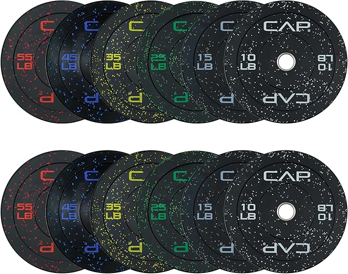 CAP Barbell 2-Inch Olympic Bumper Plate Weight Set 100-370 lbs