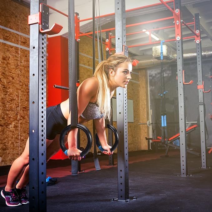PACEARTH Gymnastic Rings 1100lbs Capacity with 14.76ft Adjustable