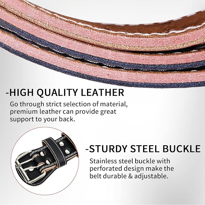 Leather Weight Lifting Belt for Men and Women