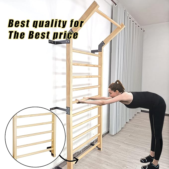Wooden Stall Bar 11 Strategic Rods-86.6 Inches 32 Inches
