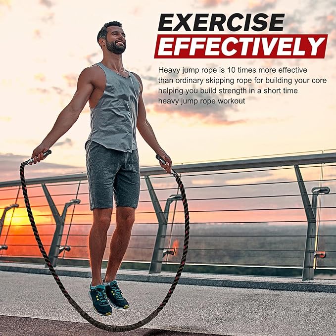 Jump Rope, Weighted Jump Ropes for Men women, 2.8lb 3lb 3lb 5lb 5lb Heavy