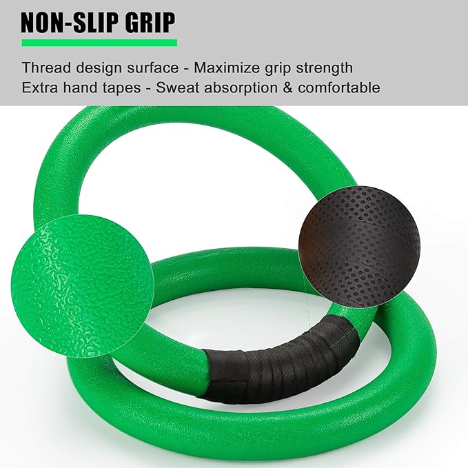 PACEARTH Gymnastic Rings 1100lbs Capacity with 14.76ft Adjustable
