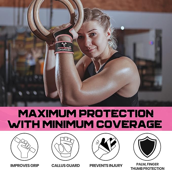 FITNESS FORCE Ventilated Gym Gloves for Men with Built-in Wrist Support for Workouts Weightlifting Gloves Workout Gloves for Women Exercise Fitness Gloves Perfect for Powerlifting, Cross Training