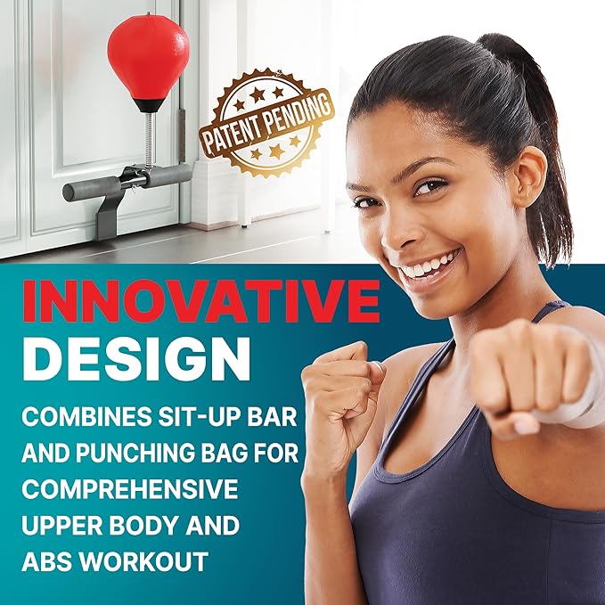 GLACIAL Doorway Sit-Up Exercise Bar with Punching Bag