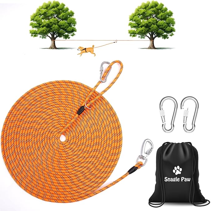 Snagle Paw Dog Runner for Yard 3 in 1 100FT Dog 2 Dog)