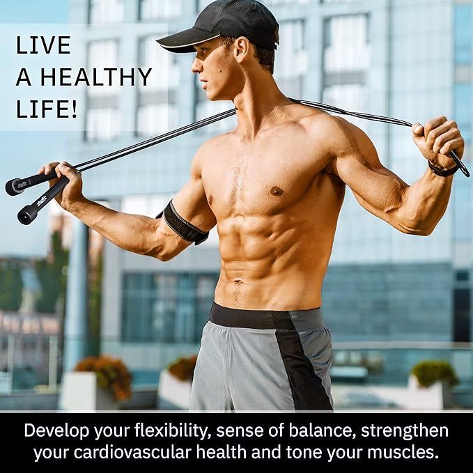 Lightweight Jump Rope for Fitness and Exercise, Adjustable Jump Ropes with Plastic Handles, Cardio and Endurance Training, Jumping Rope for Workout