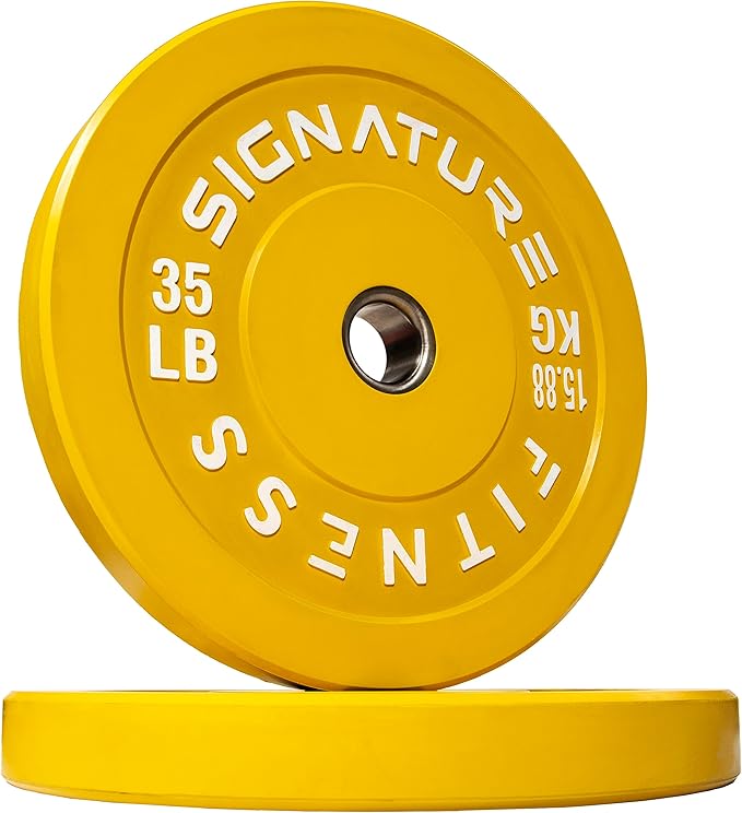 Signature Fitness 2" Olympic Bumper Plate Weight Plates 7FT Olympic