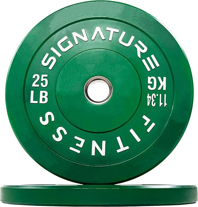 Signature Fitness 2" Olympic Bumper Plate Weight Plates 7FT Olympic