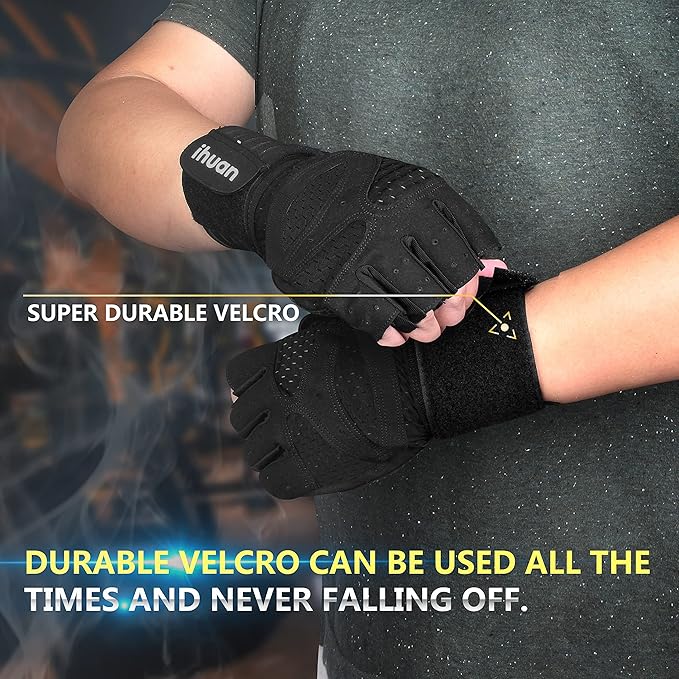 ihuan Ventilated Weight Lifting Gym Workout Gloves