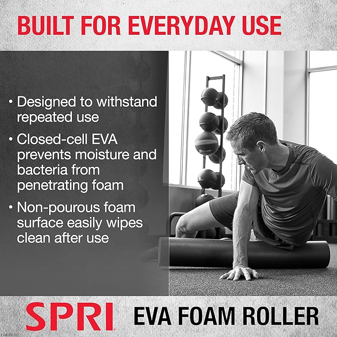 SPRI Foam Roller High Density Closed Cell EVA 12 & 36-Inch Lengths)