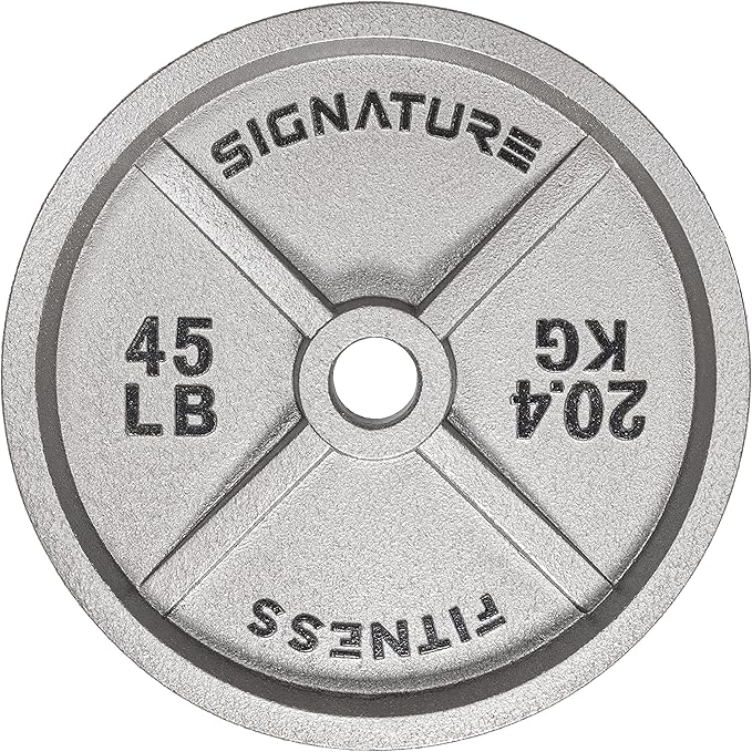 Signature Fitness Deep Dish 2-Inch Olympic Cast Iron