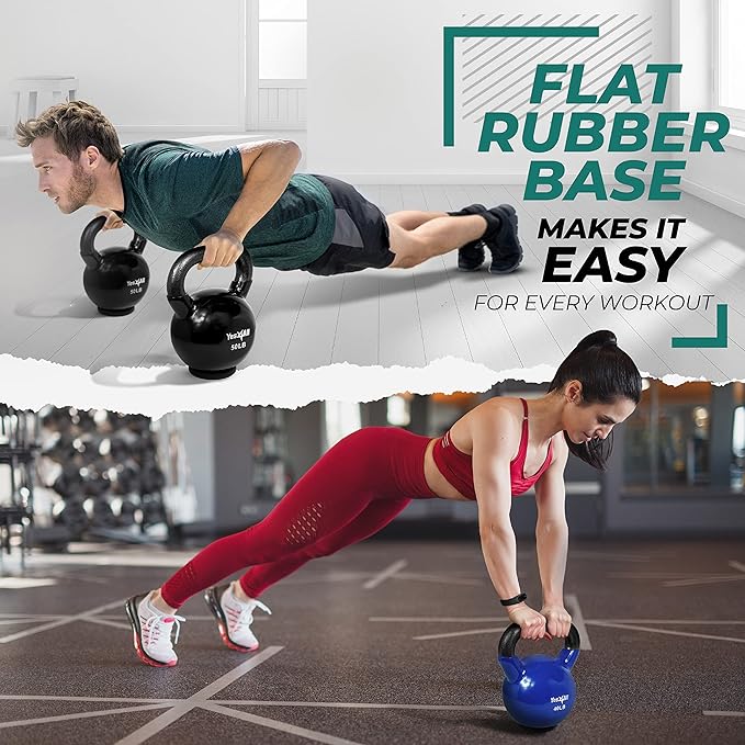 Yes4All Kettlebells Rubber Base (10-65 lbs)