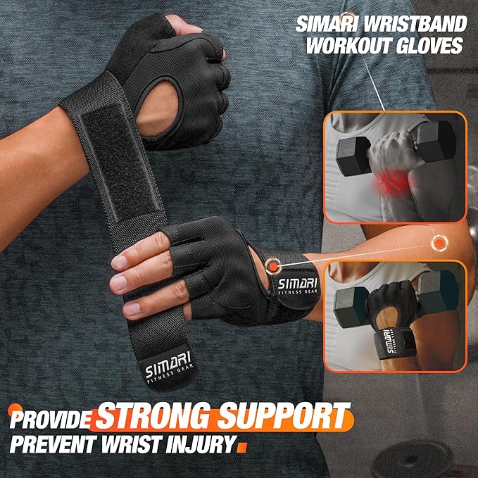SIMARI Breathable Workout Gloves for Men and Women