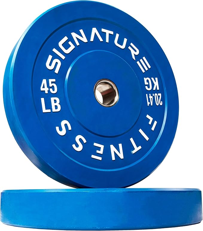 Signature Fitness 2" Olympic Bumper Plate Weight Plates 7FT Olympic